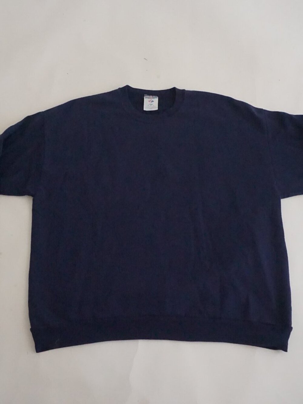 Vintage Jerzees Navy Blue Solid Blank Heavyweight Basic Streetwear Sweatshirt XL